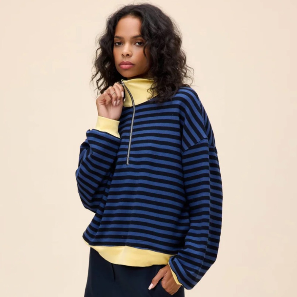 Daydreamer Stripe Half Zip Sweatshirt